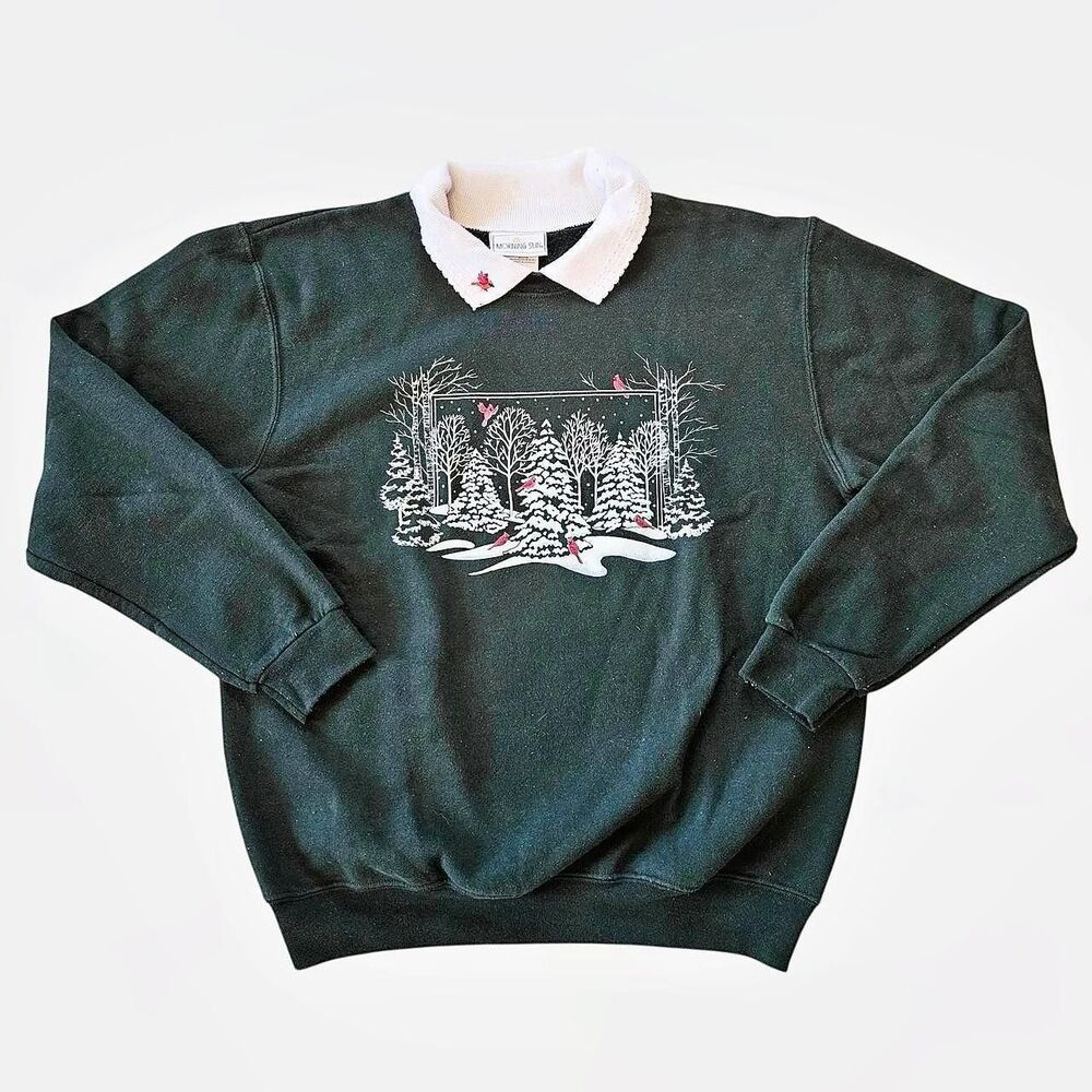 Morning-sun Women's Green and White Jumper